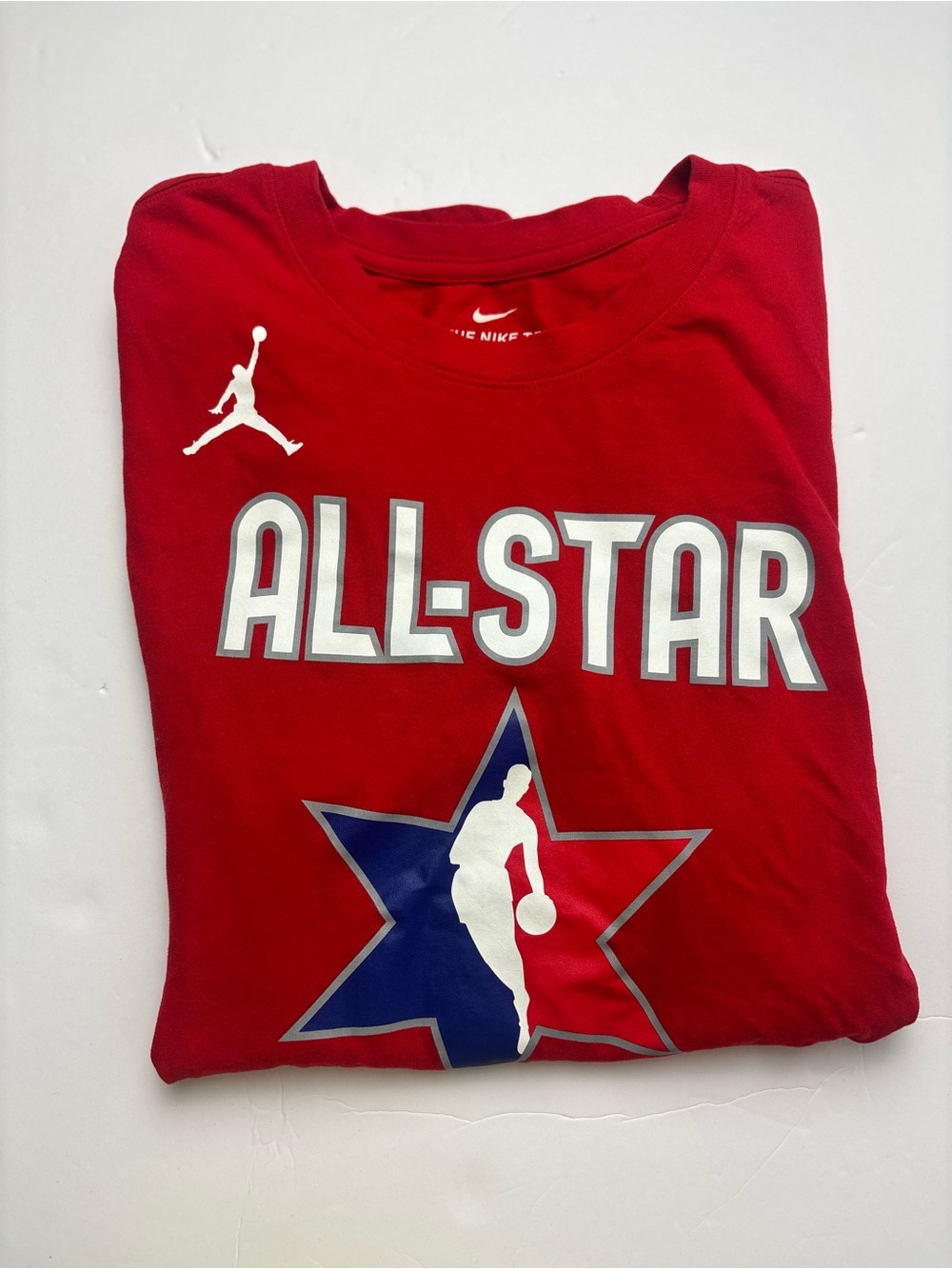Nike Red All-Star Graphic Short Sleeve Tee with Blue & White Accents